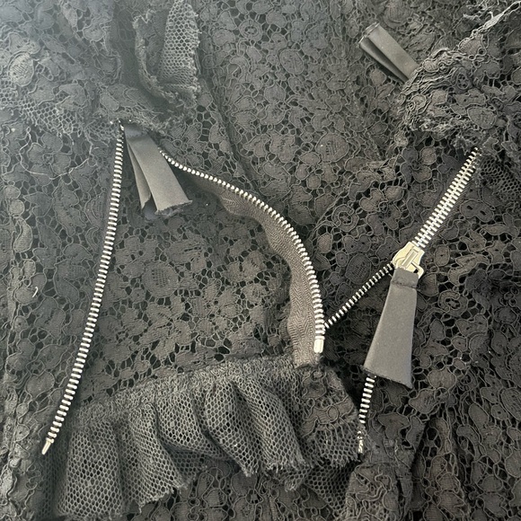 Alessandra Rich Lace Zipper Front Closure Black Gown - Picture 10 of 12